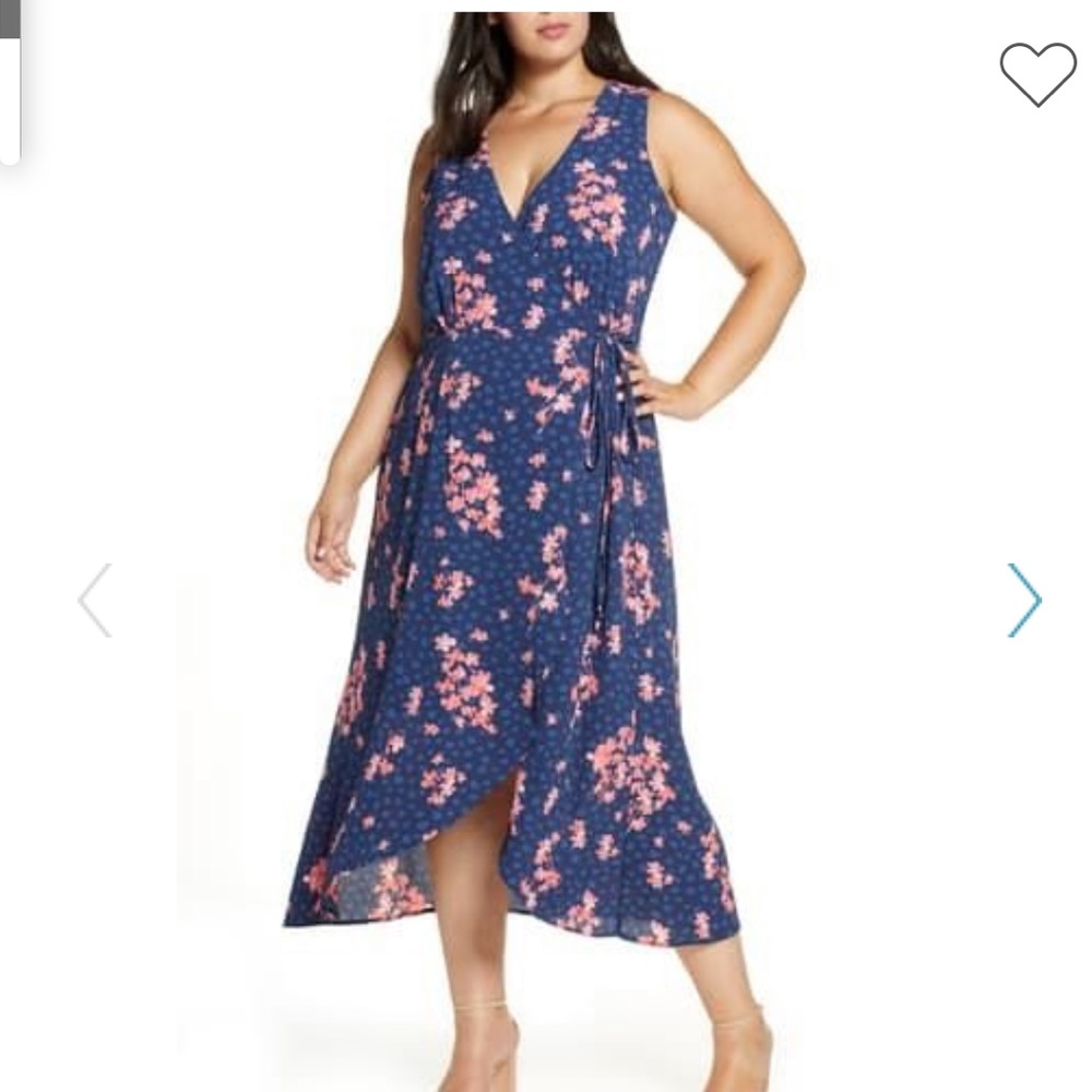Bobeau Sleeveless Wrap Dress Polka Dot